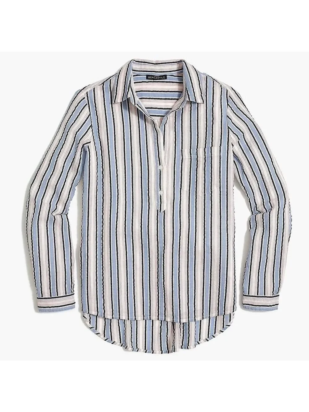 J. Crew Mercantile Seersucker Popover Top